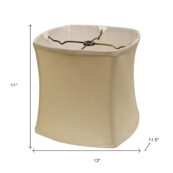 HomeRoots Natural Pongee Silk Square Lamp Shade - Modern Elegance for Cozy Ambiance in Any Room Decor 469512