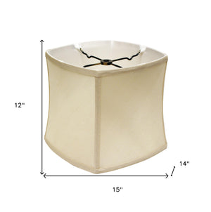 Homeroots 15" Ivory Soft Box Pongee Silk Lampshade  Pongee Silk 469513