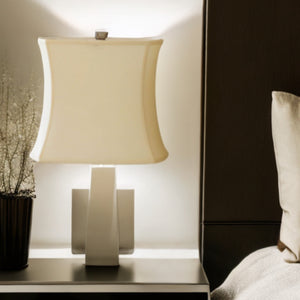 Homeroots 15" Ivory Soft Box Pongee Silk Lampshade  Pongee Silk 469513