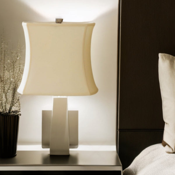 Homeroots 15" Ivory Soft Box Pongee Silk Lampshade  Pongee Silk 469513