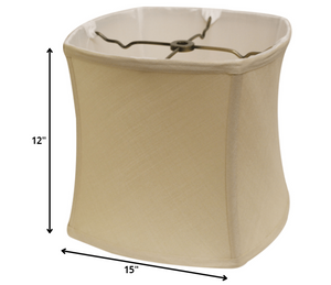 Homeroots 15" Inherent Soft Box Pongee Silk Lampshade  Pongee Silk 469514