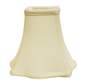 Homeroots 14" Ivory Premium Square No Slub Lampshade  No Slub Innsbruck 469527