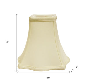Homeroots 14" Ivory Premium Square No Slub Lampshade  No Slub Innsbruck 469527