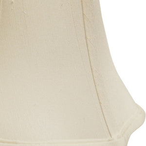 Homeroots 14" White Premium Square Monay Shantung Lampshade  Monay Shantung Silk 469528