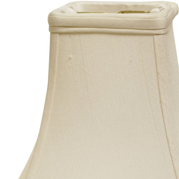 Homeroots 14" White Premium Square Monay Shantung Lampshade  Monay Shantung Silk 469528