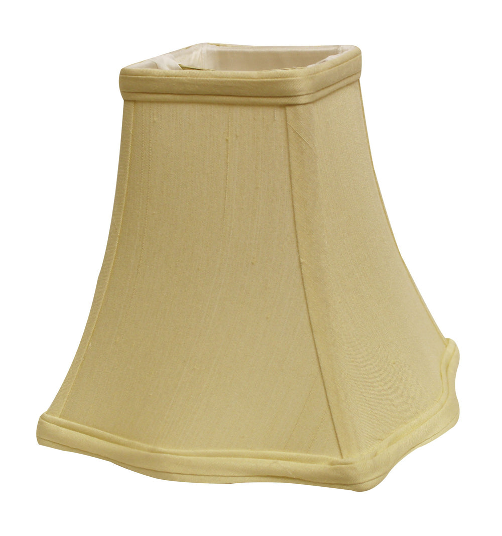 Homeroots 14" Antique White Premium Square Monay Shantung Lampshade  Monay Shantung Silk 469529