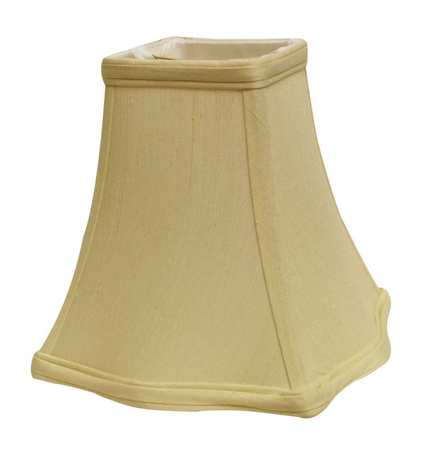 Homeroots 14" Antique White Premium Square Monay Shantung Lampshade  Monay Shantung Silk 469529