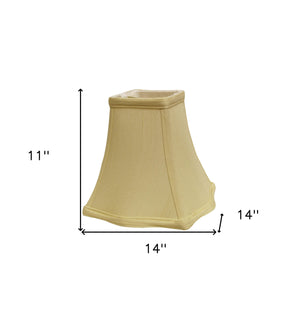 Homeroots 14" Antique White Premium Square Monay Shantung Lampshade  Monay Shantung Silk 469529