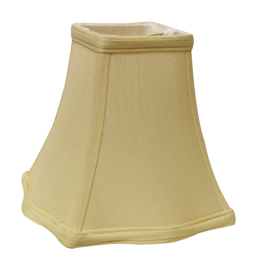 Homeroots 14" Antique White Premium Square Monay Shantung Lampshade  Monay Shantung Silk 469529