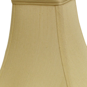 Homeroots 14" Antique White Premium Square Monay Shantung Lampshade  Monay Shantung Silk 469529