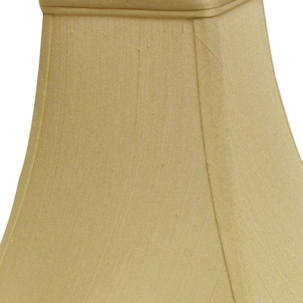 Homeroots 14" Antique White Premium Square Monay Shantung Lampshade  Monay Shantung Silk 469529