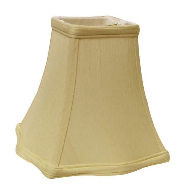 Homeroots 14" Antique White Premium Square Monay Shantung Lampshade  Monay Shantung Silk 469529