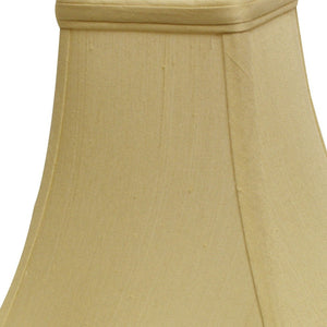 Homeroots 14" Antique White Premium Square Monay Shantung Lampshade  Monay Shantung Silk 469529