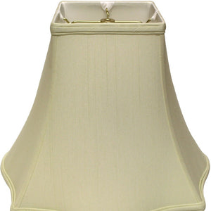 Homeroots 14" Ivory Premium Square Monay Shantung Lampshade  Monay Shantung Silk 469530
