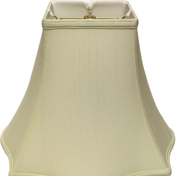 Homeroots 14" Ivory Premium Square Monay Shantung Lampshade  Monay Shantung Silk 469530