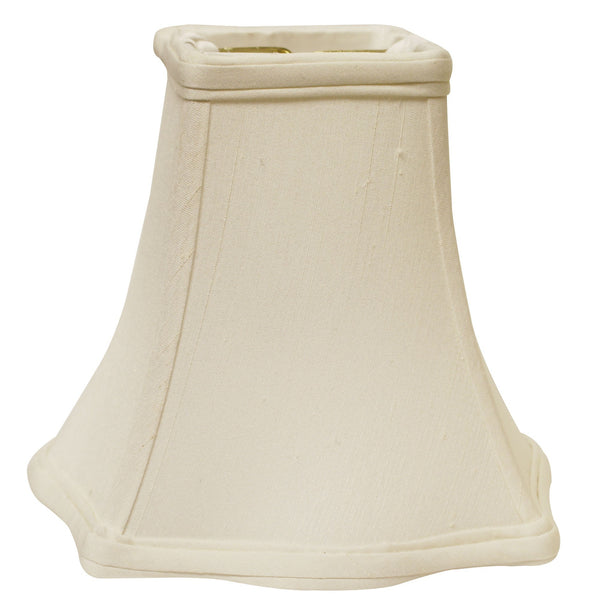 Homeroots 16" White Premium Square Monay Shantung Lampshade  Monay Shantung Silk 469532