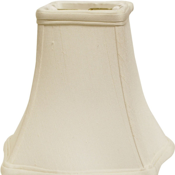 Homeroots 16" White Premium Square Monay Shantung Lampshade  Monay Shantung Silk 469532