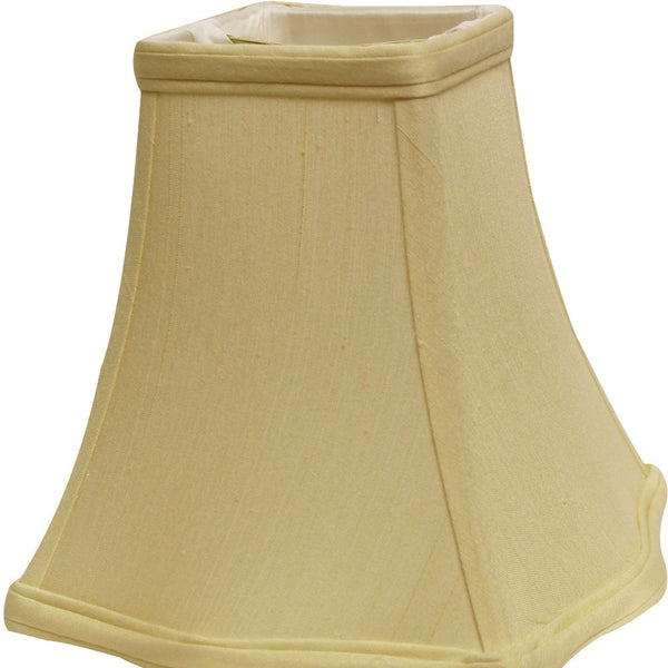 Homeroots 16" Antique White Premium Square Monay Shantung Lampshade  Monay Shantung Silk 469533