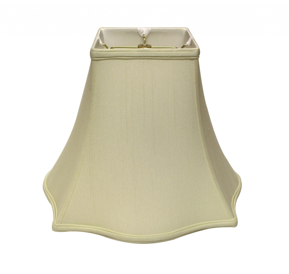 Homeroots 16" Ivory Premium Square Monay Shantung Lampshade  Monay Shantung Silk 469534