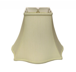 Homeroots 16" Ivory Premium Square Monay Shantung Lampshade  Monay Shantung Silk 469534
