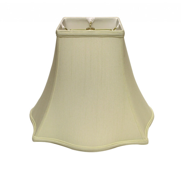 Homeroots 16" Ivory Premium Square Monay Shantung Lampshade  Monay Shantung Silk 469534