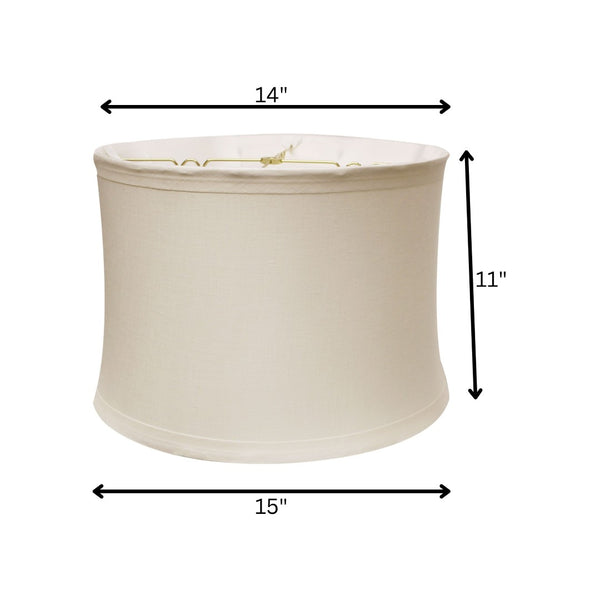 HomeRoots Snow Linen Drum Lamp Shade - Elegant, Modern Illumination for Living Rooms, Bedrooms & Home Offices 469539