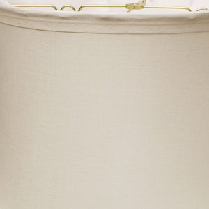 Homeroots 15" Snow Drum Trimmed Linen Lampshade  Linen 469539