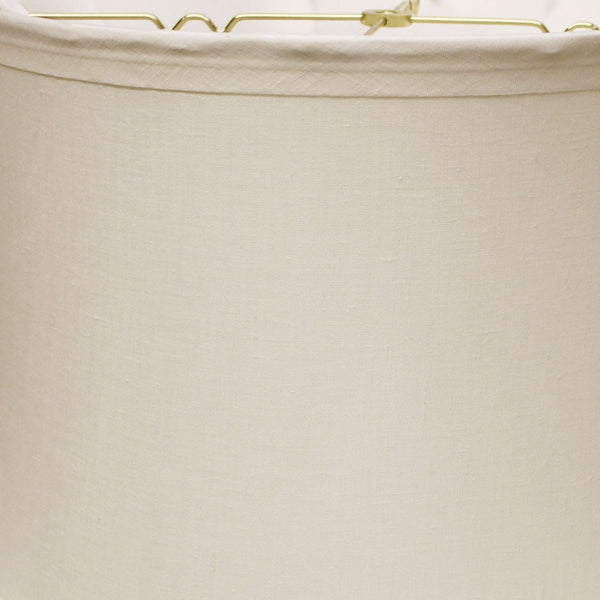 Homeroots 15" Snow Drum Trimmed Linen Lampshade  Linen 469539