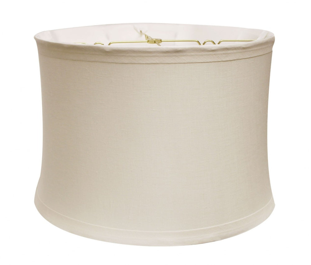 HomeRoots Snow Linen Drum Lamp Shade - Elegant, Modern Illumination for Living Rooms, Bedrooms & Home Offices 469539