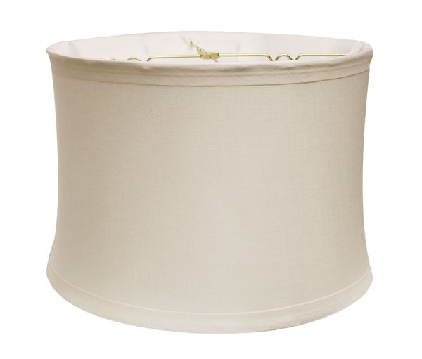 Homeroots 15" Snow Drum Trimmed Linen Lampshade  Linen 469539