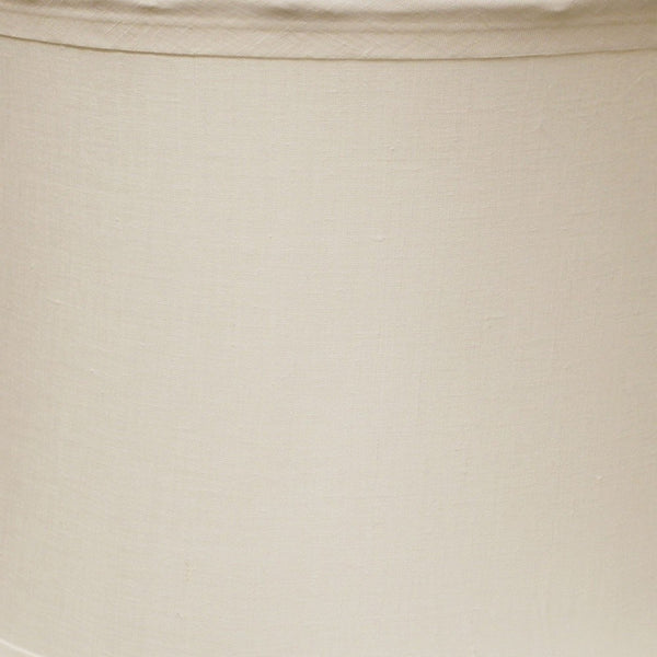 Homeroots 15" Snow Drum Trimmed Linen Lampshade  Linen 469539