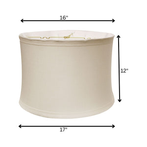 HomeRoots Snow Linen Drum Lamp Shade - Timeless Mid-Century Inspired Accent for Warm Ambient Lighting 469541