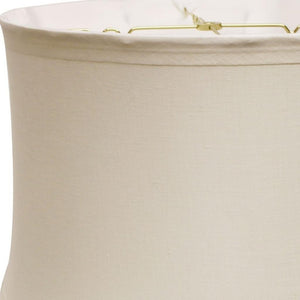 HomeRoots Snow Linen Drum Lamp Shade - Timeless Mid-Century Inspired Accent for Warm Ambient Lighting 469541
