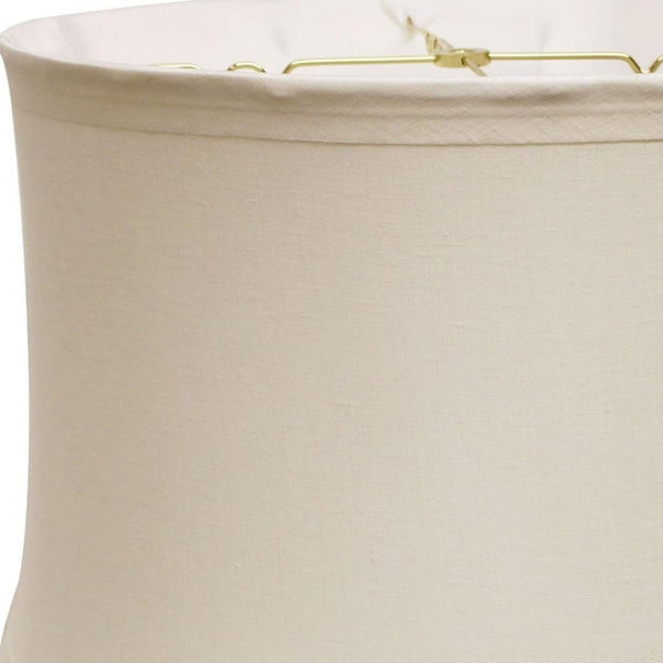HomeRoots Snow Linen Drum Lamp Shade - Timeless Mid-Century Inspired Accent for Warm Ambient Lighting 469541