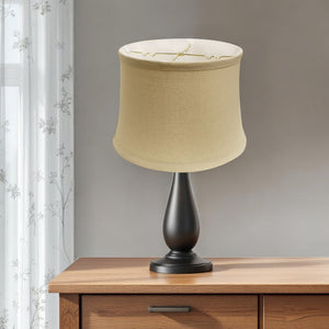 HomeRoots Beige Linen Drum Lamp Shade – Elevate Your Space with Cozy Illumination and Timeless Elegance 469542