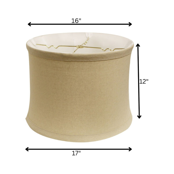 HomeRoots Beige Linen Drum Lamp Shade – Elevate Your Space with Cozy Illumination and Timeless Elegance 469542