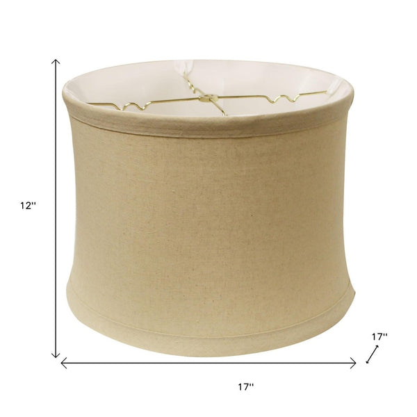 HomeRoots Beige Linen Drum Lamp Shade – Elevate Your Space with Cozy Illumination and Timeless Elegance 469542