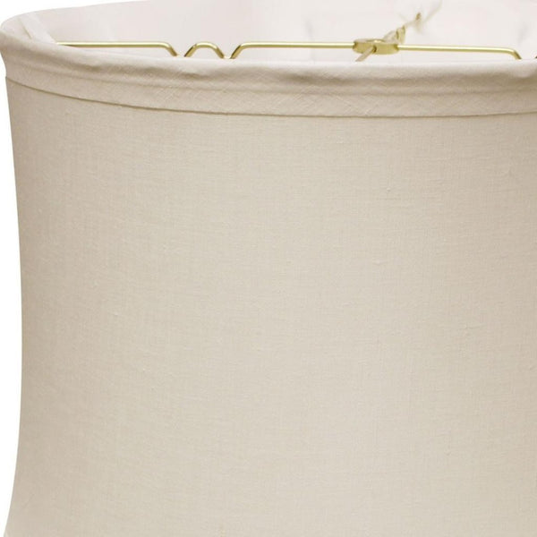 HomeRoots Snow Linen Drum Lamp Shade – Elegant Mid-Century Design for Ambient Lighting in Modern Spaces 469543