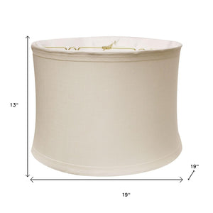 HomeRoots Snow Linen Drum Lamp Shade – Elegant Mid-Century Design for Ambient Lighting in Modern Spaces 469543