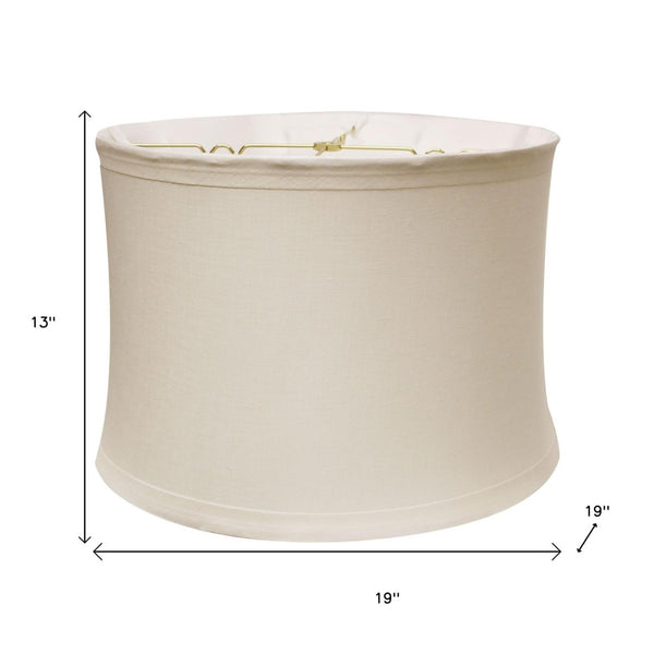 HomeRoots Snow Linen Drum Lamp Shade – Elegant Mid-Century Design for Ambient Lighting in Modern Spaces 469543