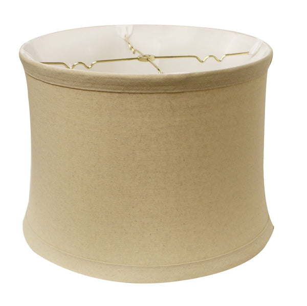 HomeRoots Beige Linen Drum Lamp Shade - Mid-Century Modern Design for Soft Light & Cozy Ambiance in Any Room 469544