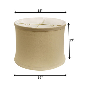 HomeRoots Beige Linen Drum Lamp Shade - Mid-Century Modern Design for Soft Light & Cozy Ambiance in Any Room 469544