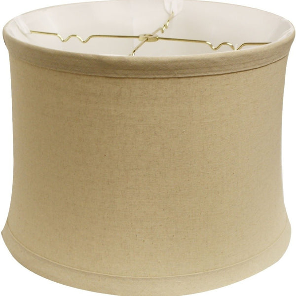 HomeRoots Beige Linen Drum Lamp Shade - Mid-Century Modern Design for Soft Light & Cozy Ambiance in Any Room 469544
