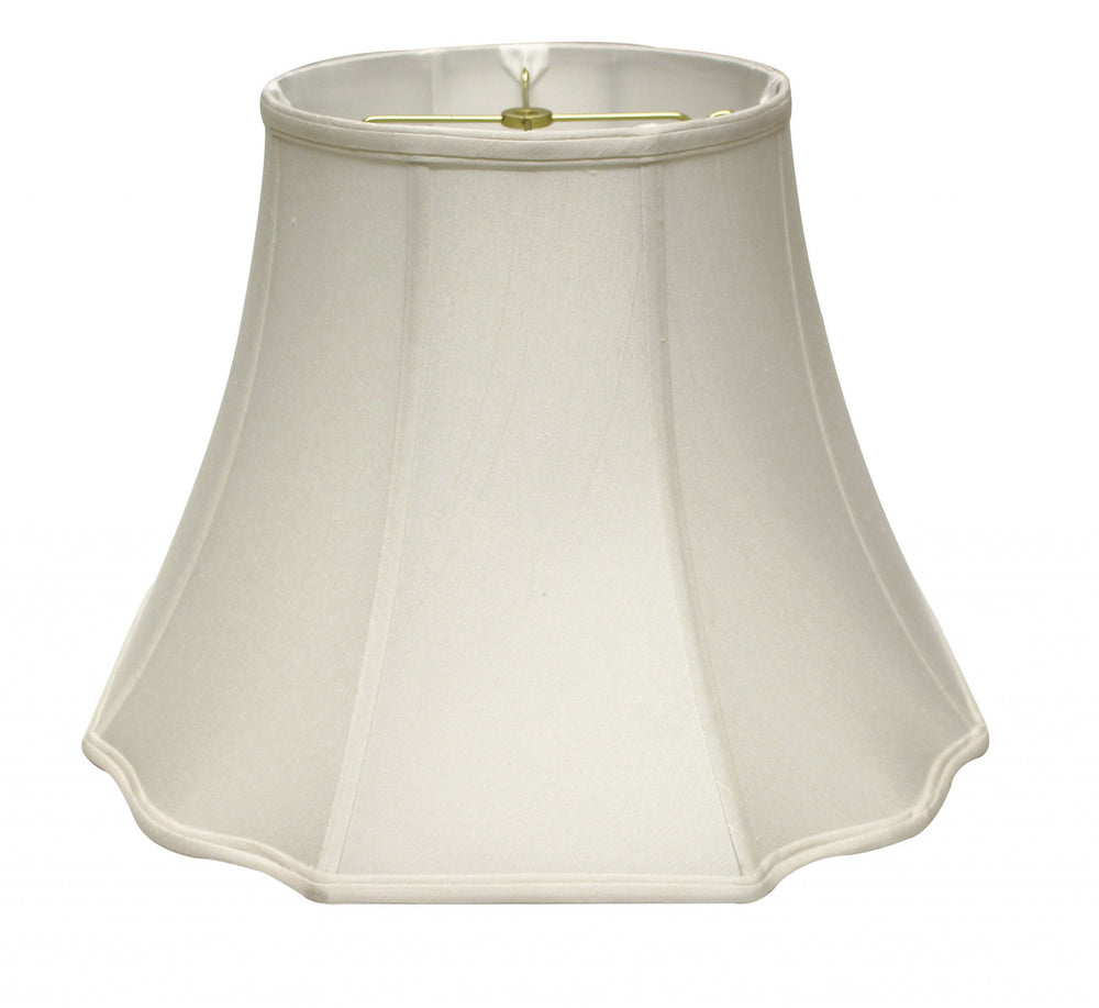 Homeroots 14" White Octagon Monay Shantung Lampshade  Monay Shantung Silk 469548
