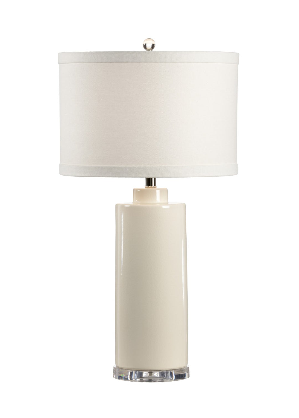Wildwood Edith Ceramic Table Lamp With Eggshell Crackle Glaze, Acrylic Base & Cream Linen Shade, 31" H 46955