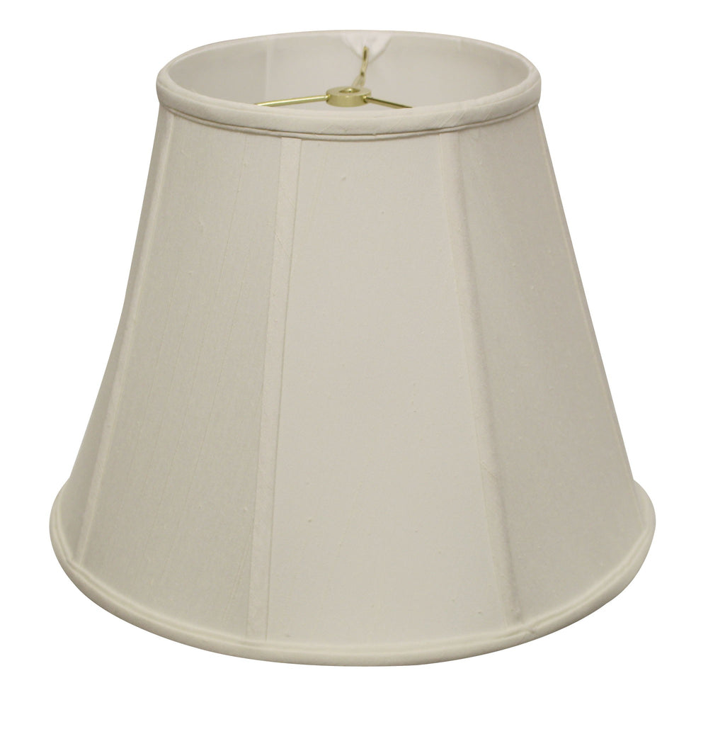 Homeroots 14" White Slanted Empire Monay Shantung Lampshade  Monay Shantung Silk 469557