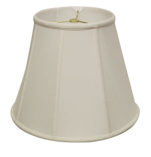 Homeroots 14" White Slanted Empire Monay Shantung Lampshade  Monay Shantung Silk 469557