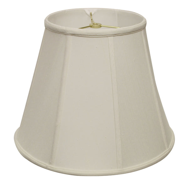 Homeroots 14" White Slanted Empire Monay Shantung Lampshade  Monay Shantung Silk 469557