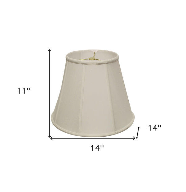 Homeroots 14" White Slanted Empire Monay Shantung Lampshade  Monay Shantung Silk 469557