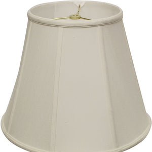 Homeroots 14" White Slanted Empire Monay Shantung Lampshade  Monay Shantung Silk 469557